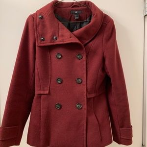 Size 4 H&M Red Pea Coat